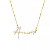Sterling Silver Dangle Name Necklace with Full Zircon