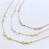 Personalized 925 Silver Necklace Three Names Initial Pendant