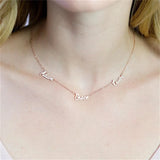 Personalized 925 Silver Necklace Three Names Initial Pendant