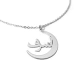 Custom Arabic Moon Name Necklace Stainless Steel Choker Women Jewelry