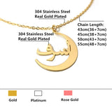 Custom Arabic Moon Name Necklace Stainless Steel Choker Women Jewelry