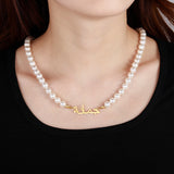 Arabic Name Necklace With Pearl Chain Stainless Steel Jewelry Nameplate Pendant