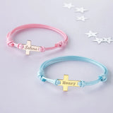 Custom Baby ID Bracelet for Girls Boys Adjustable Stainless Steel Bangle