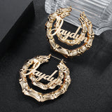 Custom Bamboo Name Earrings Stainless Steel Sexy Jewelry Women Gift