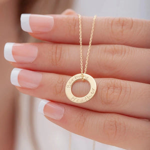Custom Circle Ring Name Necklace for Mother's Gift