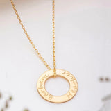 Custom Circle Ring Name Necklace for Mother's Gift