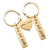 Custom Heart Keychain Set for Couples