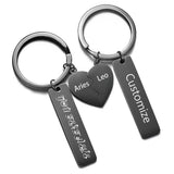 Custom Heart Keychain Set for Couples