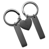 Custom Heart Keychain Set for Couples