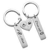 Custom Heart Keychain Set for Couples