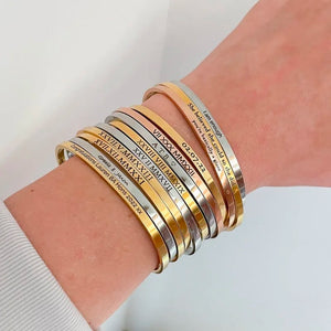 Custom Coordinate Stainless Steel Cuff Bangle