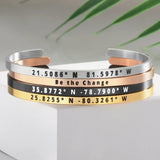 Custom Coordinate Stainless Steel Cuff Bangle