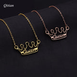 Personalized Crown Necklace Stainless Steel Jewelry