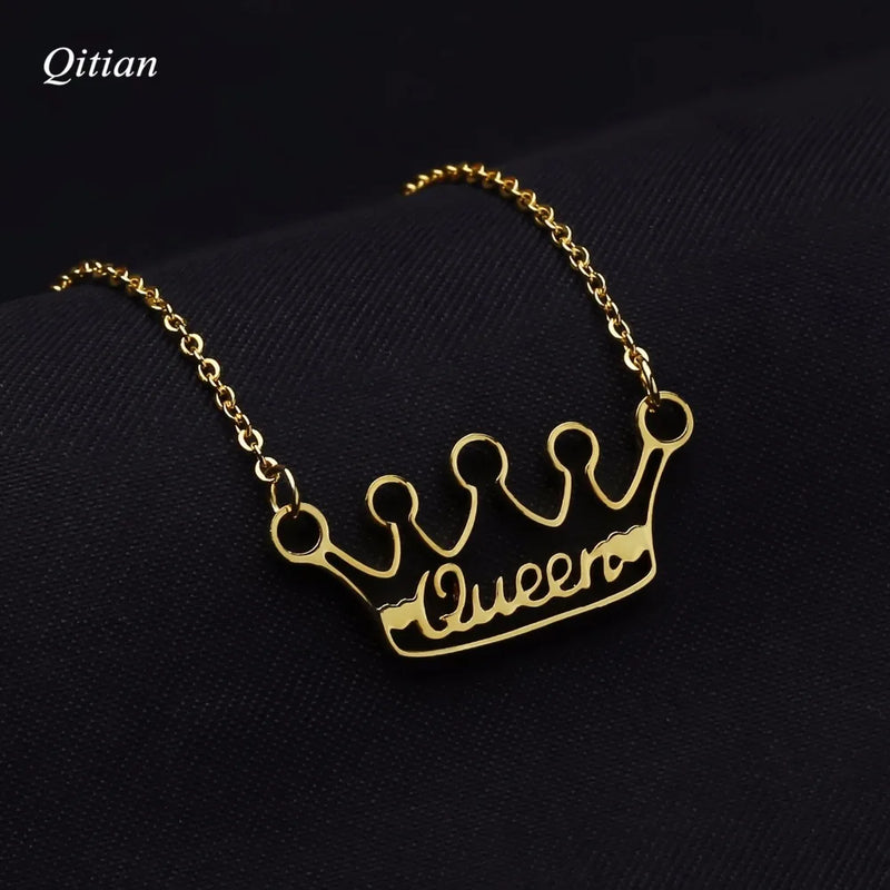 Personalized Crown Necklace Stainless Steel Jewelry