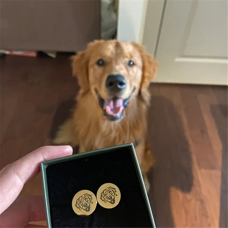 Custom Photo Cufflinks Personalized Pet Portrait Gift