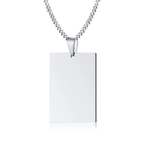 Custom Engraved Stainless Steel Pendant Necklace for Men