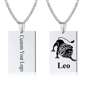Custom Engraved Stainless Steel Pendant Necklace for Men