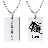 Custom Engraved Stainless Steel Pendant Necklace for Men
