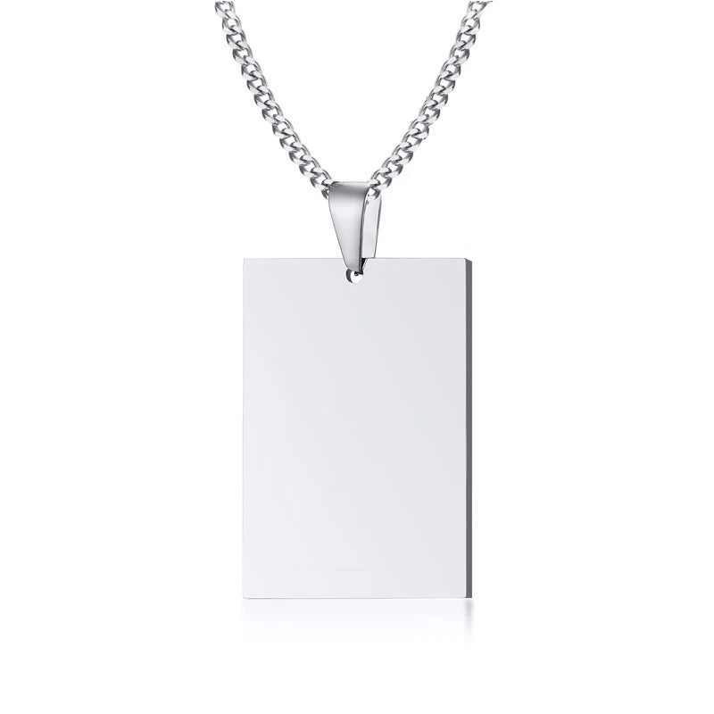 Custom Engraved Stainless Steel Pendant Necklace for Men