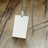 Custom Engraved Stainless Steel Pendant Necklace for Men