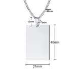 Custom Engraved Stainless Steel Pendant Necklace for Men