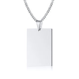 Custom Engraved Stainless Steel Pendant Necklace for Men