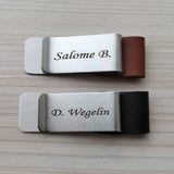 Personalized Metal Leather Pen Holder with Brass Stainless Steel Clip