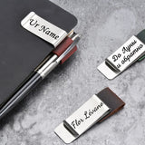 Personalized Metal Leather Pen Holder with Brass Stainless Steel Clip