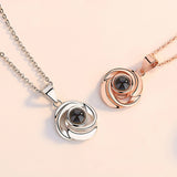 Custom Floral Projection Necklace with Your Personalized Photo and Name