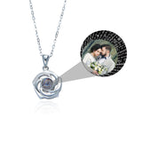 Custom Floral Projection Necklace with Your Personalized Photo and Name