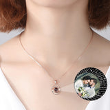 Custom Floral Projection Necklace with Your Personalized Photo and Name