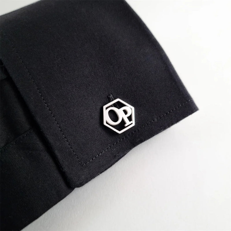 Personalized Hex Initials Cufflinks for Men - Groom Gift
