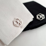 Personalized Hex Initials Cufflinks for Men - Groom Gift