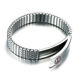 Customized Stainless Steel Red Medical ID Bracelet