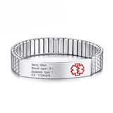 Customized Stainless Steel Red Medical ID Bracelet