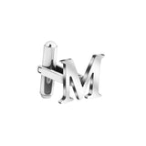Personalized Initial Cuff links A-Z Stainless Steel 1 Pair