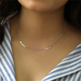 925 Silver Personalized Initial Necklace with Two Names Pendants