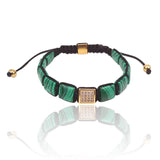 Green Malachite Square Bracelets for Men & Women
