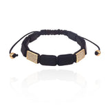 Matte Agates Rectangle Bracelet with Zircon for Street Style