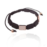 Matte Agates Rectangle Bracelet with Zircon for Street Style