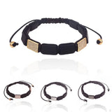 Matte Agates Rectangle Bracelet with Zircon for Street Style