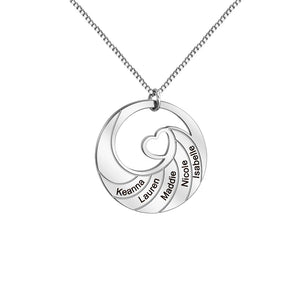 Personalized Kids Name Necklace Wave Pendant Mother's Gift