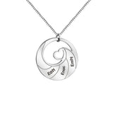 Personalized Kids Name Necklace Wave Pendant Mother's Gift