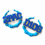 Customized Name Acrylic Bamboo Hoop Earrings - Personalized Laser Cut Jewelry
