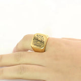 Men Seal Solomon Kabbalah Amulet Signet Rings Stainless Steel Male Jewelry