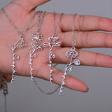 Personalized Month Flowers Name Necklace Stainless Steel Jewelry Gift