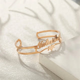 Custom Stainless Steel Name Bangle with Heart