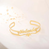 Custom Stainless Steel Name Bangle with Heart