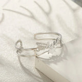 Custom Stainless Steel Name Bangle with Heart