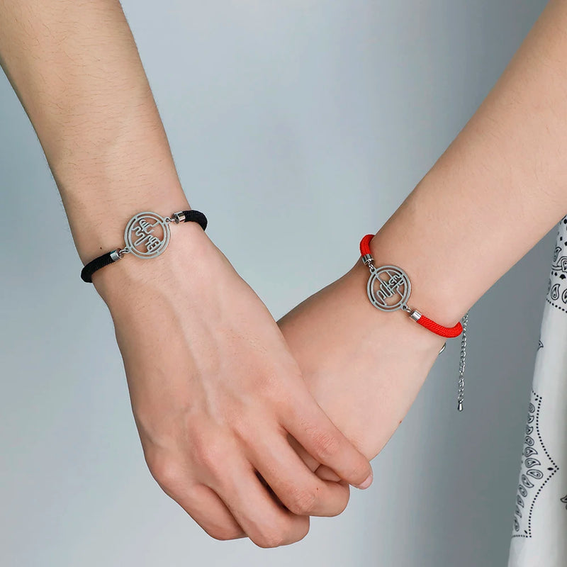 Personalized Stainless Steel Name Bracelet for Couples
